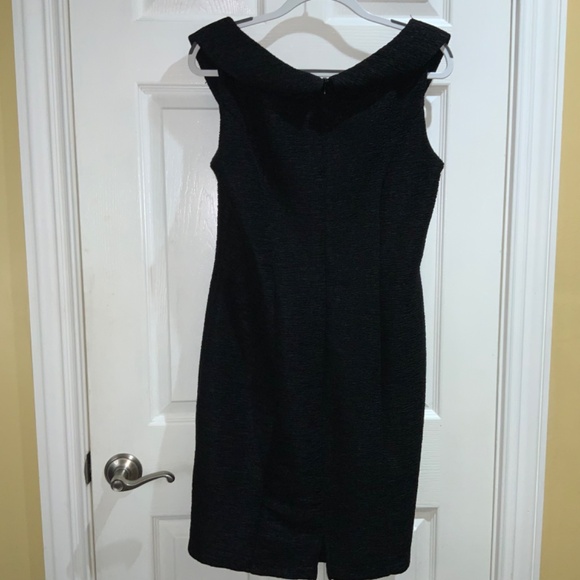 Collection Dressbarn Black Ruched Cross Over Dress Size 14 shawl collar - Picture 5 of 9